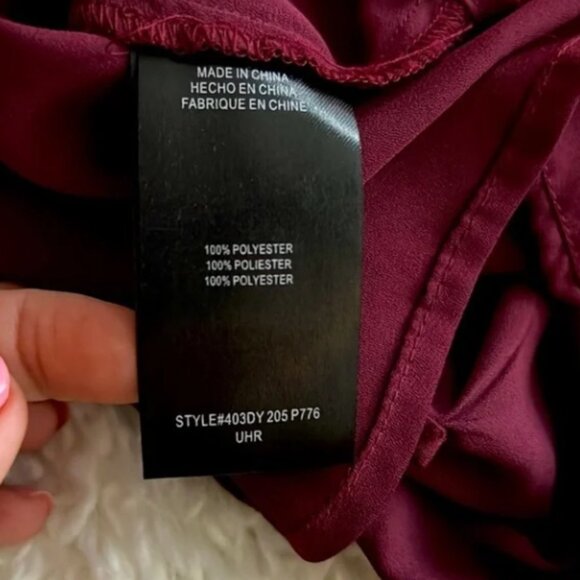 Bebe Burgundy Button Down Zip Pocket 3/4 Sleeve. Sz S 🙋‍♀️🛍😻 - Picture 15 of 15